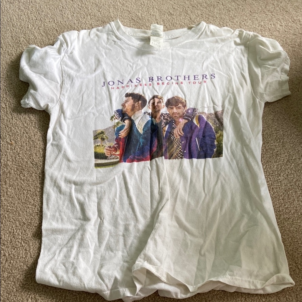 Jonas Brothers White Graphic T-Shirt